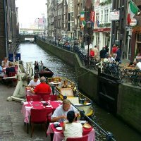 Dining Al Fresco in Amsterdam's Red Light District